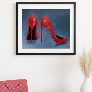 "Red Elegance" – Original Hand-Painted High Heel Art